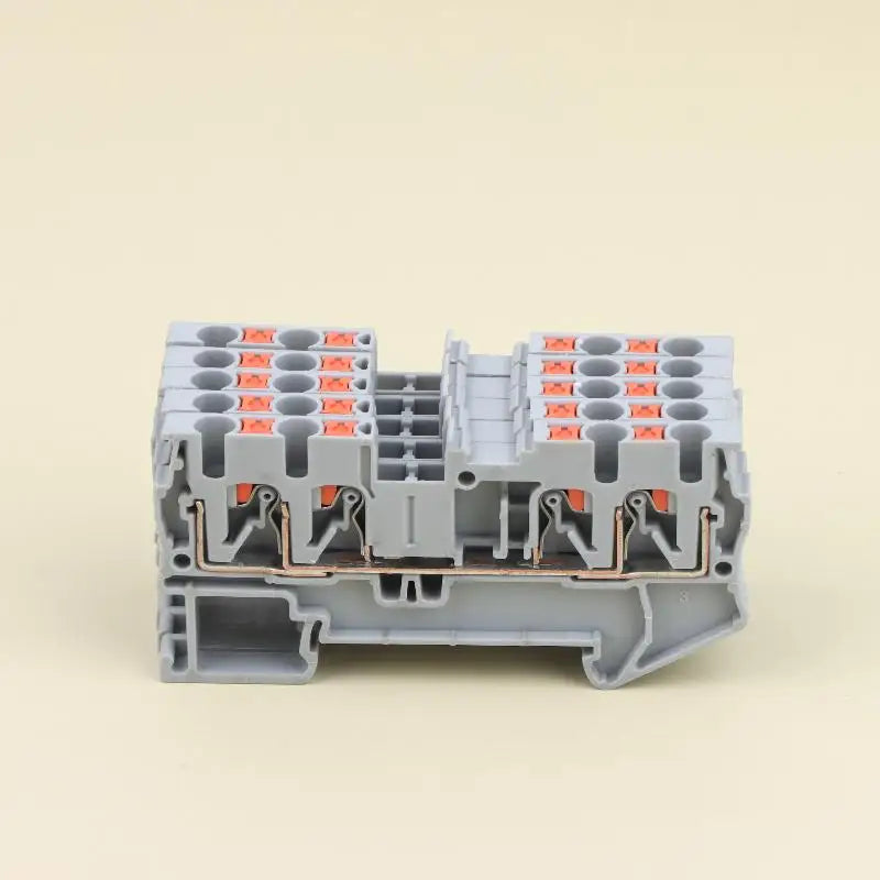5Pcs PT2.5 Quattro Push-In Spring Terminal Block Screwless Spring Terminal Block Richie's 5Pcs Gray