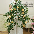 Artificial Silk Rose Vine 1.8m 22 Heads Wall Decor – 9 Colors Artificial Flower Vine Richie's Beige