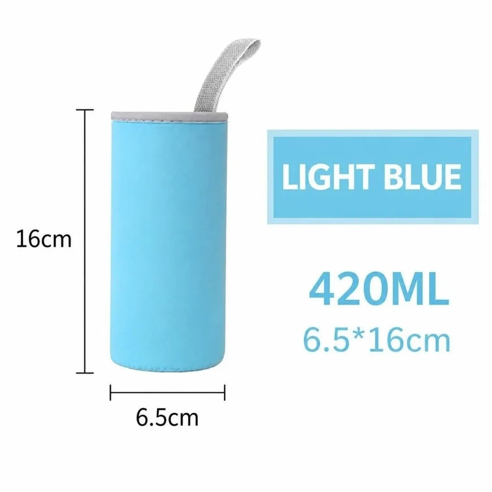 Neoprene Water Bottle Sleeve with Handle – 420/550ml Bottle Sleeve Richie's Light Blue 420ml