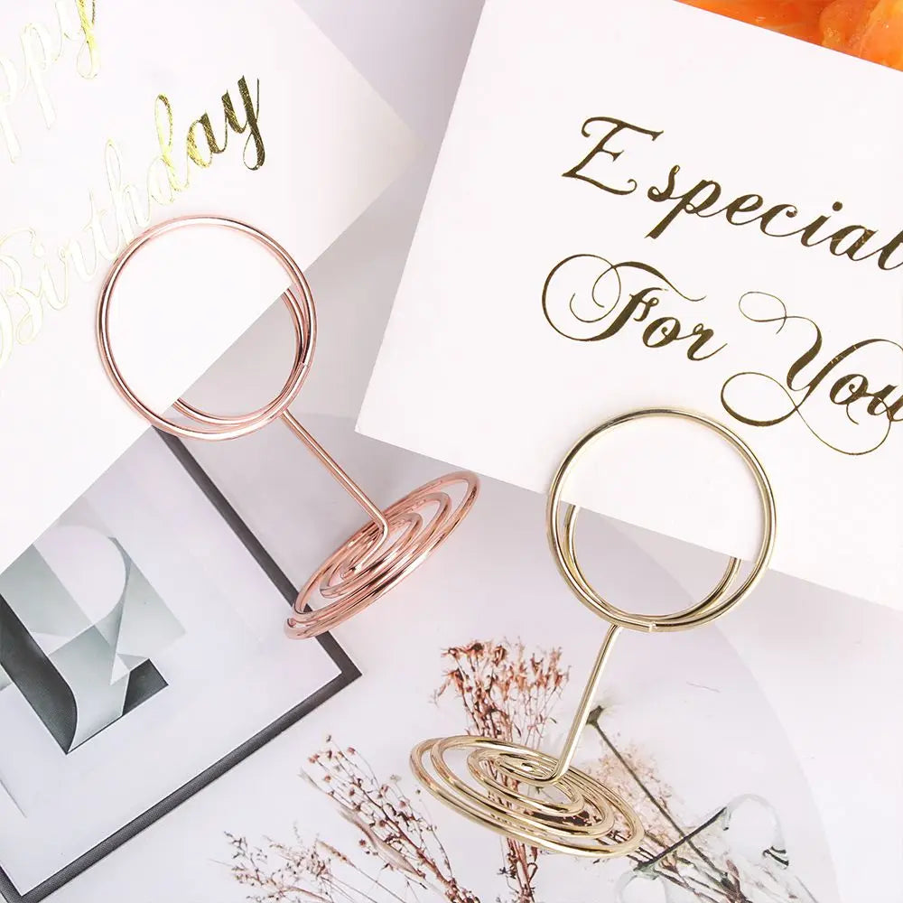 Rose Gold Metal Photo Clip Place Card & Table Number Stand Place Card Holder Richie's