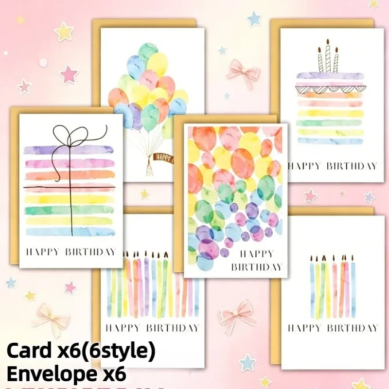 12 Watercolor Birthday Cards with Envelopes | Premium Paper Greeting Card Set Richie's