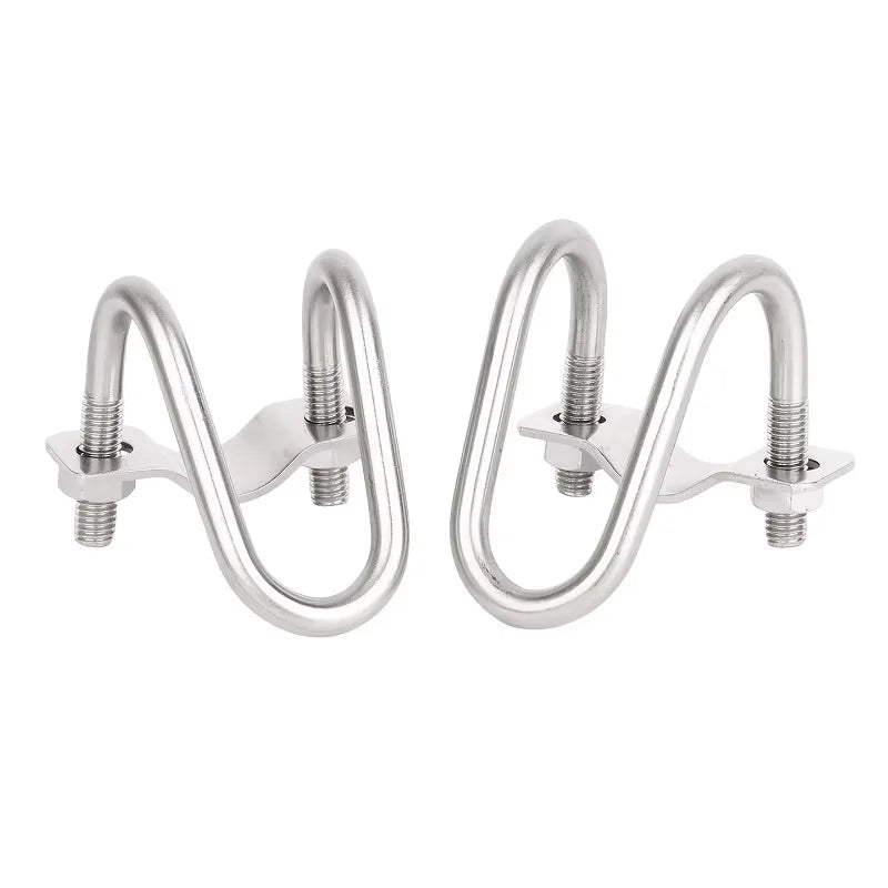 M6 M8 304 Stainless Steel Double U-Bolt Cross Pipe Clamp Set Pipe Clamp Set Richie's