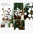 Velvet Christmas Ball Branches Multicolor DIY Xmas Centerpiece Christmas Decoration Richie's
