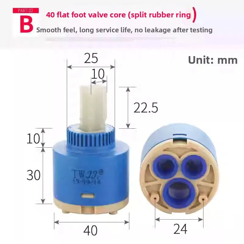 Ceramic Faucet Cartridge Hot & Cold Mixer Valve Core Repair Faucet Cartridge Richie's B 40 mm spool
