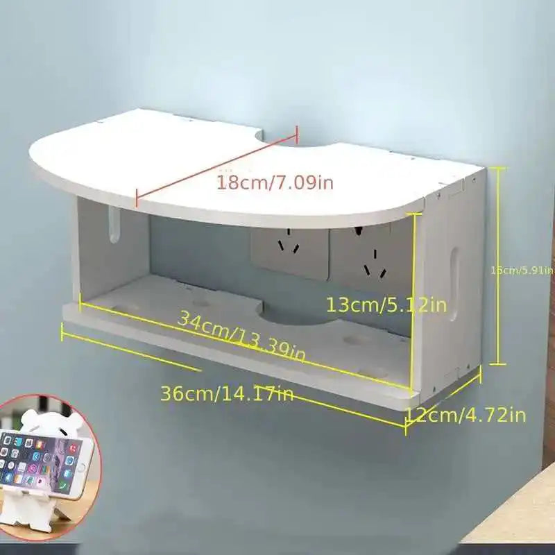 No-Drill Wall Socket Shelf – Bedside & Router Storage Rack Wall Storage Rack Richie's 36cm