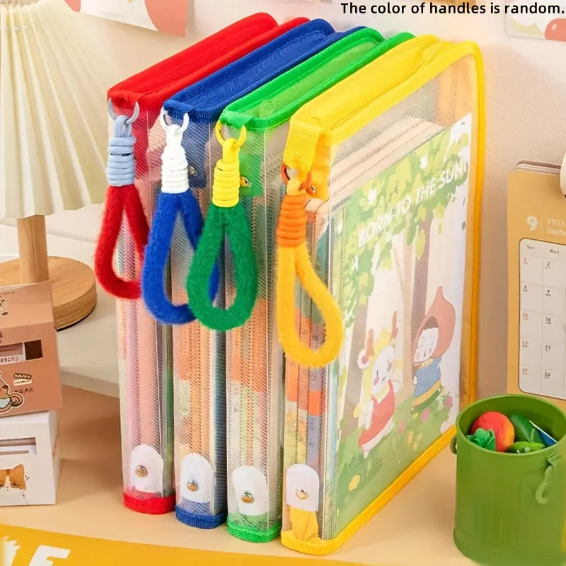 A4 Transparent Zippered File Bag – 4pc Document Organizer Zippered File Bag Richie's 4pcs mixed