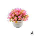Artificial Bonsai Potted Plant – Multi-Color Faux Grass Décor Artificial Potted Plant Richie's pink