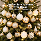 42Pcs Shatterproof Christmas Ornaments – Champagne Gold & White Christmas Ornament Set Richie's