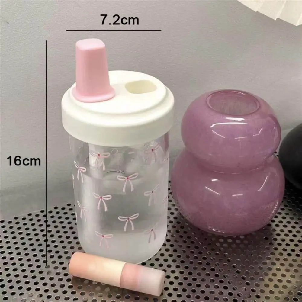 Cute Bowknot Straw Cup 500ml/700ml Plastic Water Bottle with Lid Straw Tumbler Cup Richie's