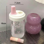 Cute Bowknot Straw Cup 500ml/700ml Plastic Water Bottle with Lid Straw Tumbler Cup Richie's