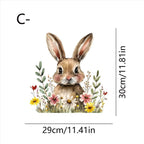 Easter Rabbit Flower Wall Stickers – Removable PVC Decals Wall Stickers Richie's C1