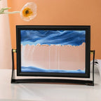 Rotatable Sand Art Picture – Flowing Quicksand Glass Decor Sand Art Decoration Richie's blue 7inch