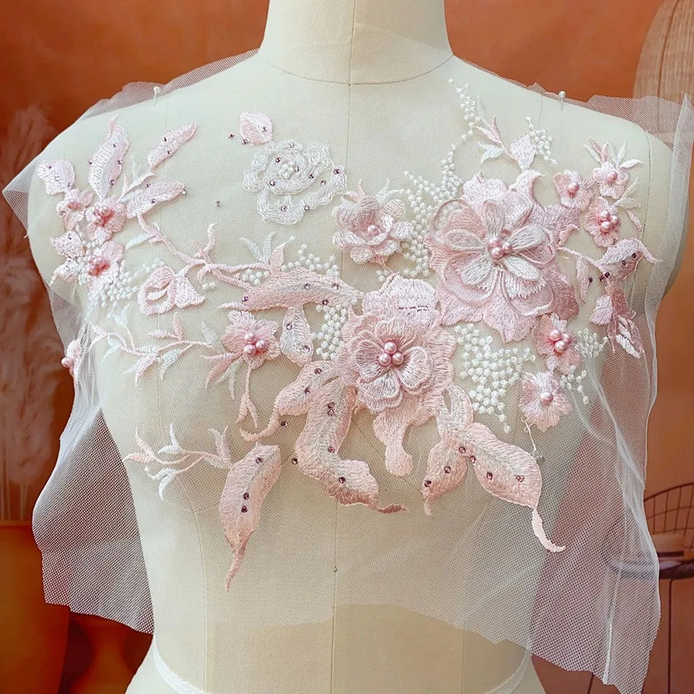 Sequin Embroidery Floral Patch – DIY Appliqué for Costumes Embroidery Patch Richie's Pink