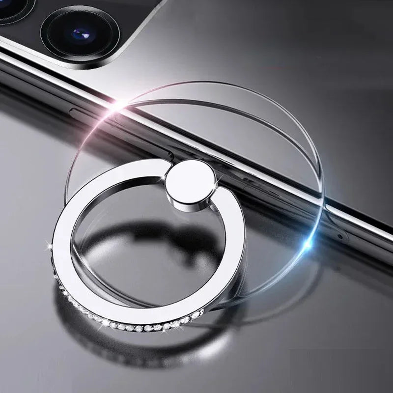 Transparent Diamond Ring Phone Holder – Rotatable Finger Grip Phone Ring Stand Richie's