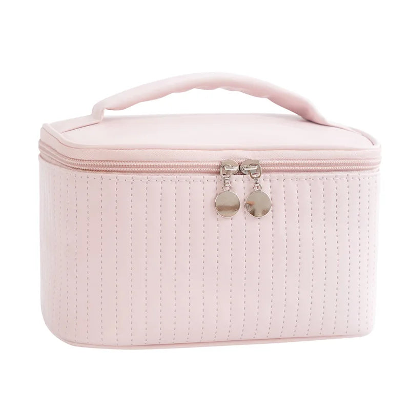 Large PU Travel Cosmetic Bag – Luxury Makeup & Toiletry Organizer Cosmetic Travel Bag Richie's Pink