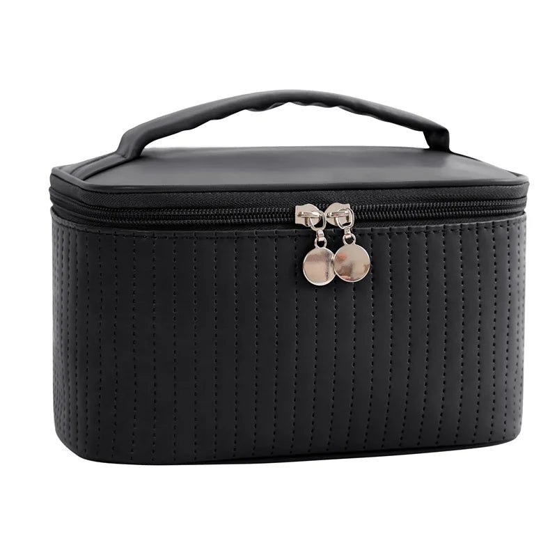 Large PU Travel Cosmetic Bag – Luxury Makeup & Toiletry Organizer Cosmetic Travel Bag Richie's black