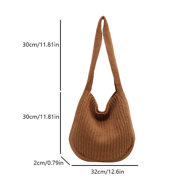 Women's Large Knit Tote Bag – Shoulder & Crossbody Handbag Women's Tote Bag Richie's