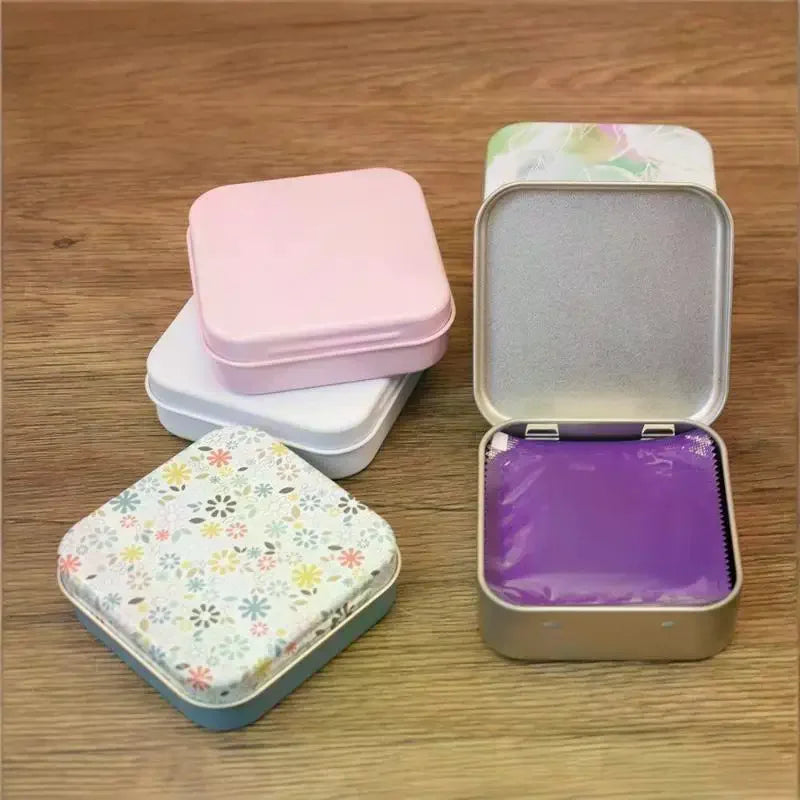 2Pcs Square Metal Storage Tins with Sealed Hinged Lids Metal Storage Tins Richie's