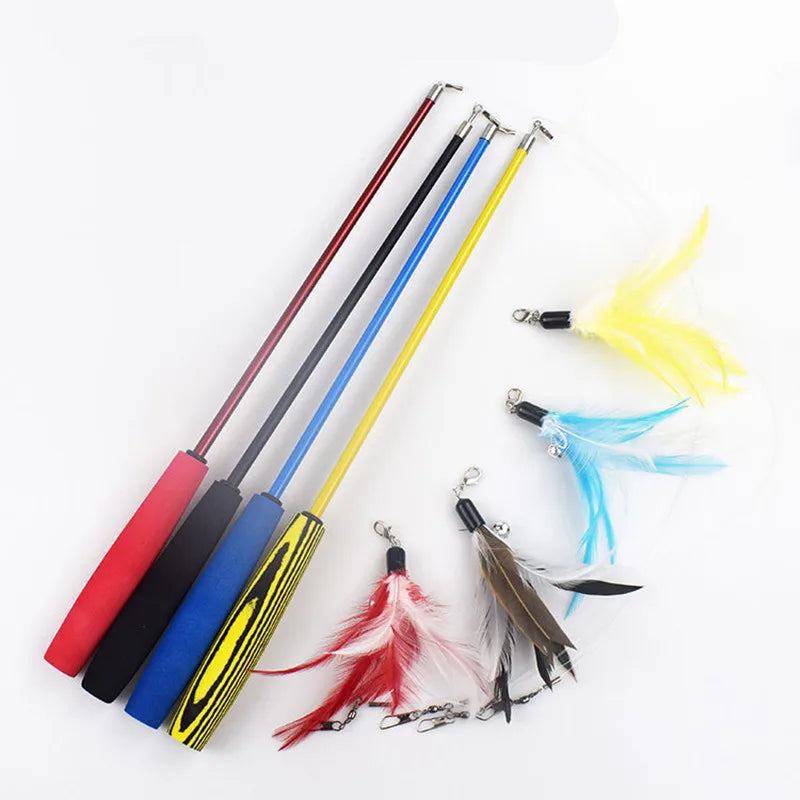 Retractable Cat Feather Wand Teaser Toy for Kittens Cat Feather Wand Richie's
