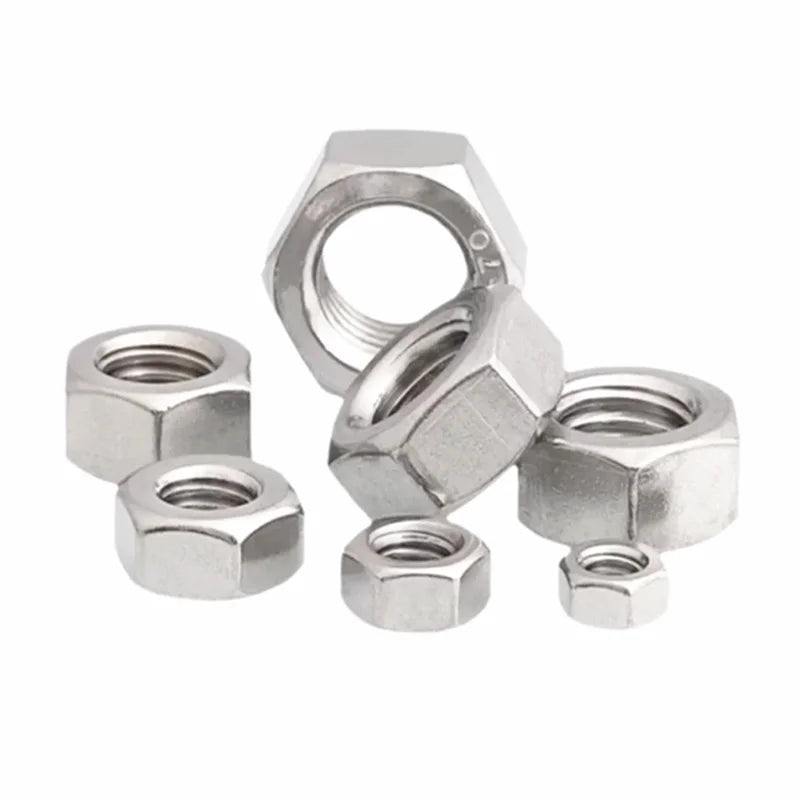 50pcs Stainless Steel UNC Hex Nuts – Sizes 2#-56 to 1/2-13 Stainless Steel Hex Nuts Richie's