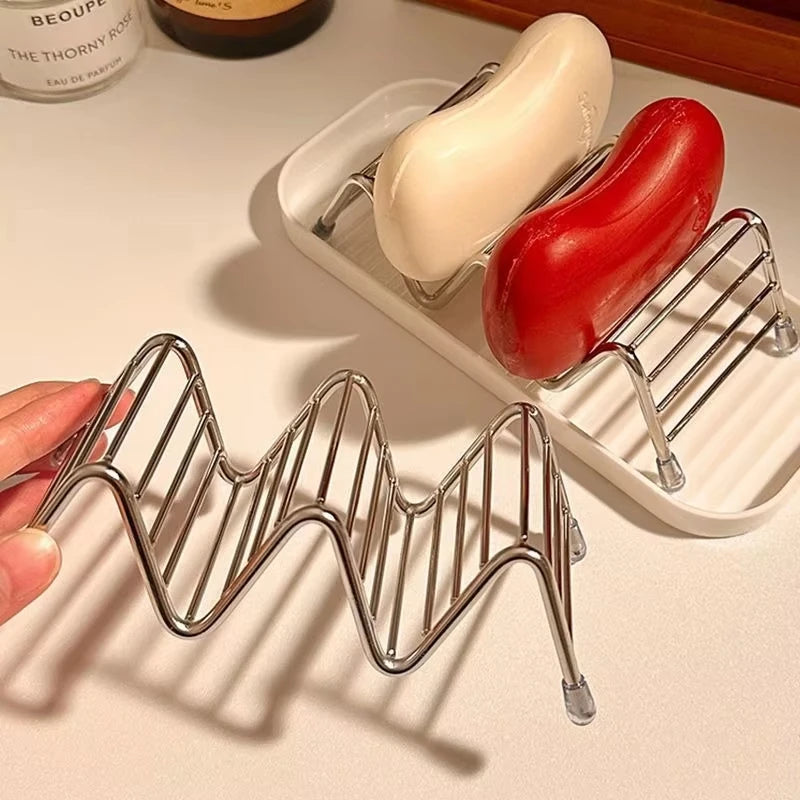Stainless Steel Soap Dish Rack with Drainage | Bathroom Tray Soap Dish Rack Richie's
