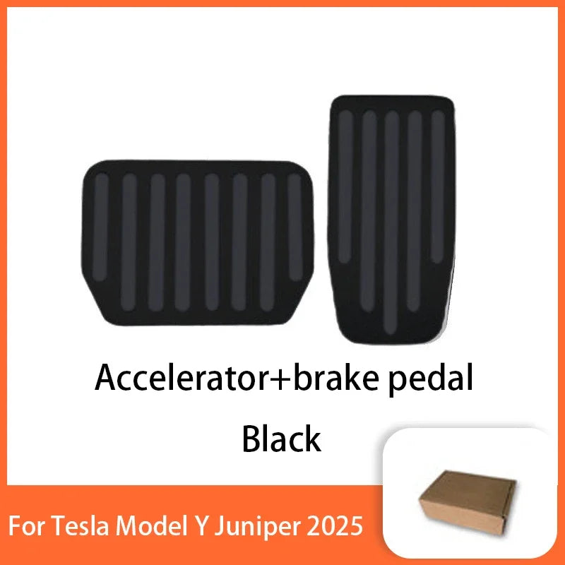 Tesla Model Y Juniper 2025 Aluminum Non-Slip Pedal Pads Car Pedal Covers Richie's black