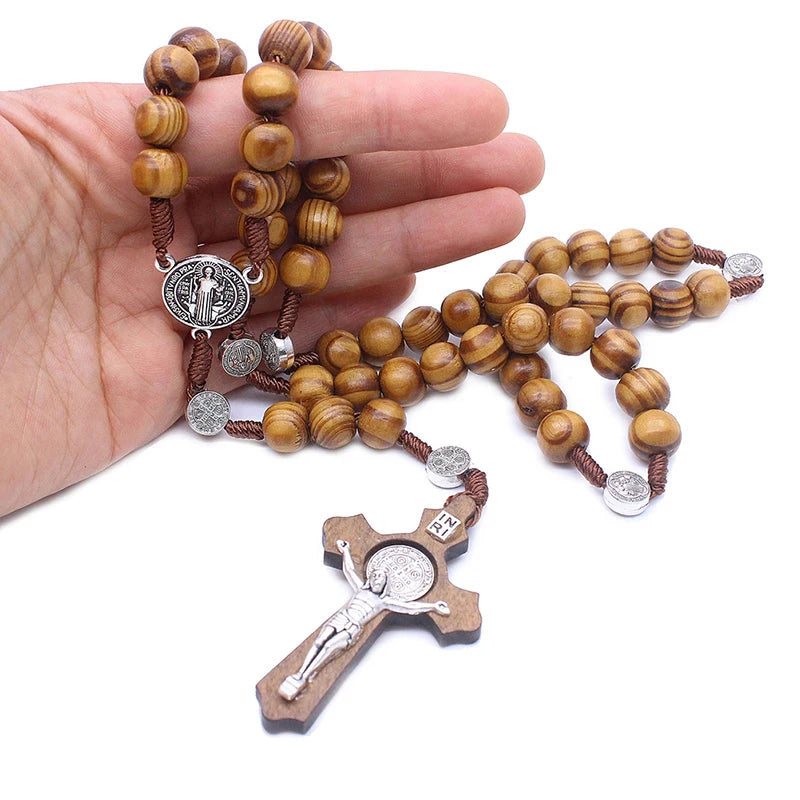 Catholic Rosary Prayer Bead Necklace with Cross Pendant Rosary Bead Necklace Richie's