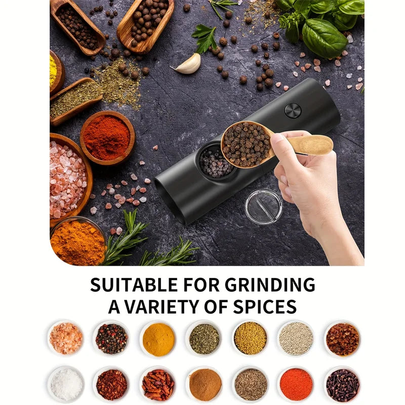 Electric Salt & Pepper Grinder Set – LED Light, Ceramic Core Electric Spice Grinder Richie's