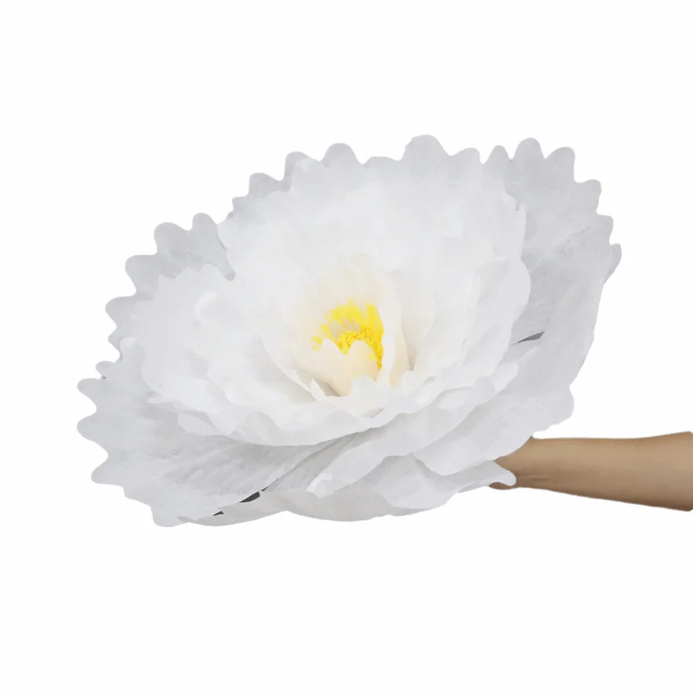 50cm Large Artificial Peony Flower Head – Silk Faux Bloom Decor Artificial Flower Decor Richie's White