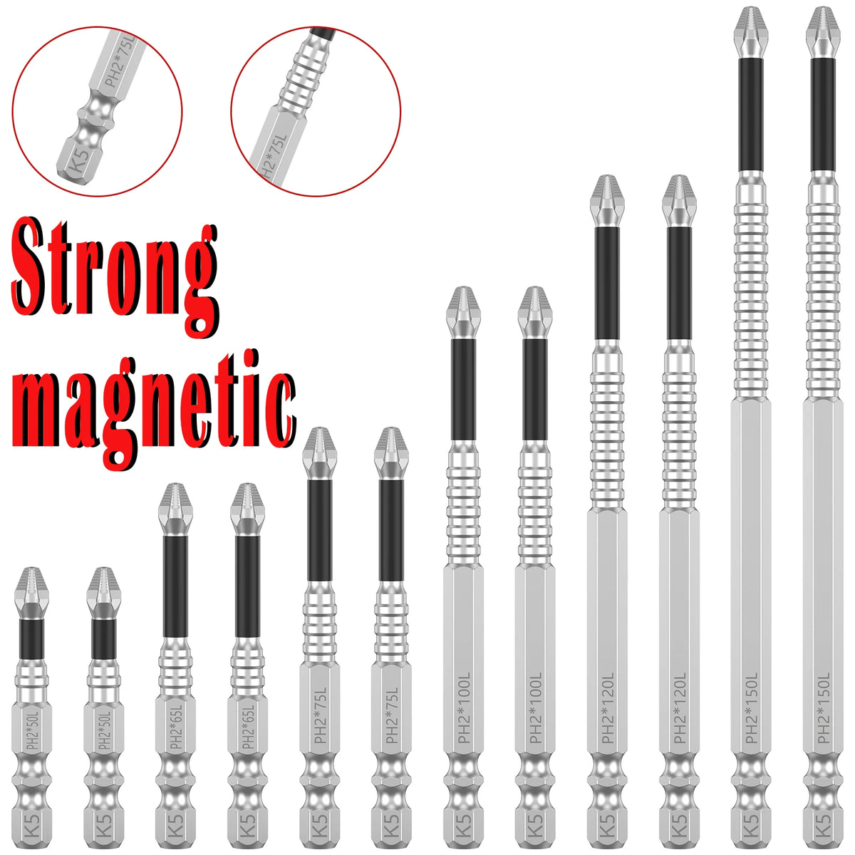 Magnetic Screwdriver Drill Bit Set – Anti-Slip, 6 or 12 Pc Screwdriver Bit Set Richie's