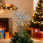 Glitter Christmas Tree Star Topper – Gold & Silver | 24×30cm Christmas Tree Topper Richie's