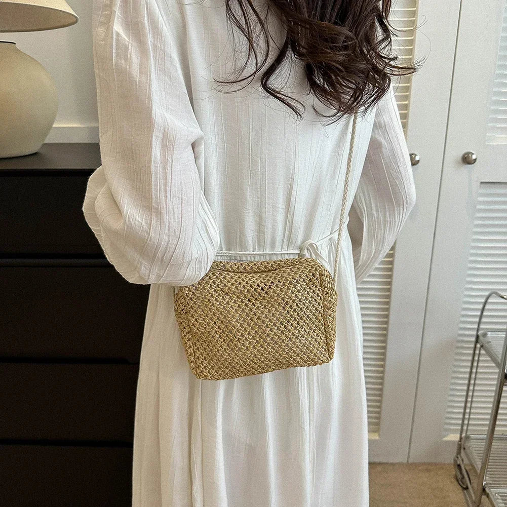 Women's Woven Straw Crossbody Bag – Summer Beach Shoulder Purse Crossbody Shoulder Bag Richie's