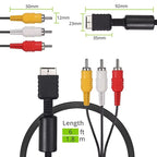 1.8m RCA AV Cable for PS1 PS2 PS3 PlayStation to TV Monitor AV Cable Richie's