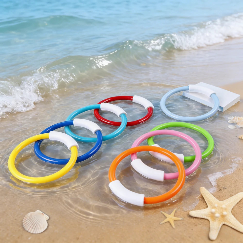 6-Piece Colorful Diving Ring Set – Underwater Pool Toy Game Pool Diving Toys Richie's