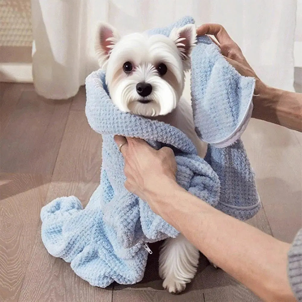 Quick-Drying Dog Bathrobe – Soft Absorbent Pet Bath Towel Pet Bath Robe Richie's