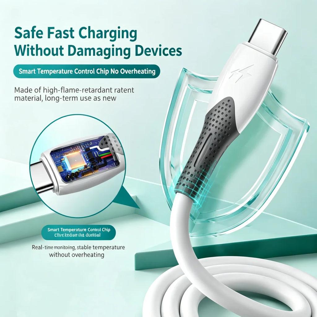 1M USB-A & USB-C to Type-C Dual Interface Fast Charging Cable USB Charging Cable Richie's