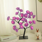 USB Rose Flower Tree LED Table Lamp | Warm Holiday Decor LED Decorative Lamp Richie's Purple