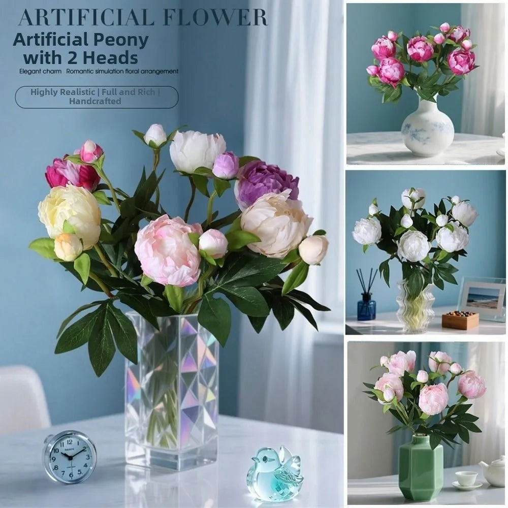Silk Peony Bouquet 2 Heads 45cm – 6 Colors Artificial Flowers Artificial Flower Bouquet Richie's