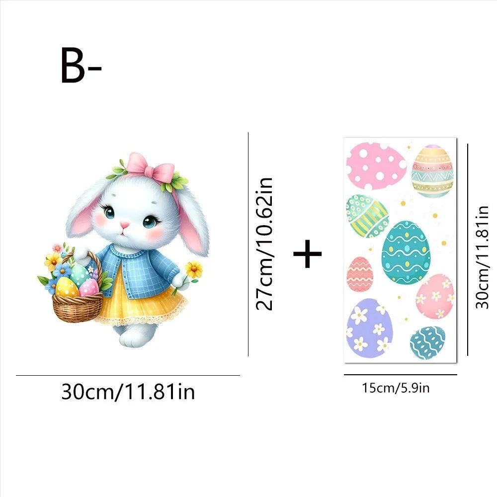 Easter Rabbit Flower Wall Stickers – Removable PVC Decals Wall Stickers Richie's B4
