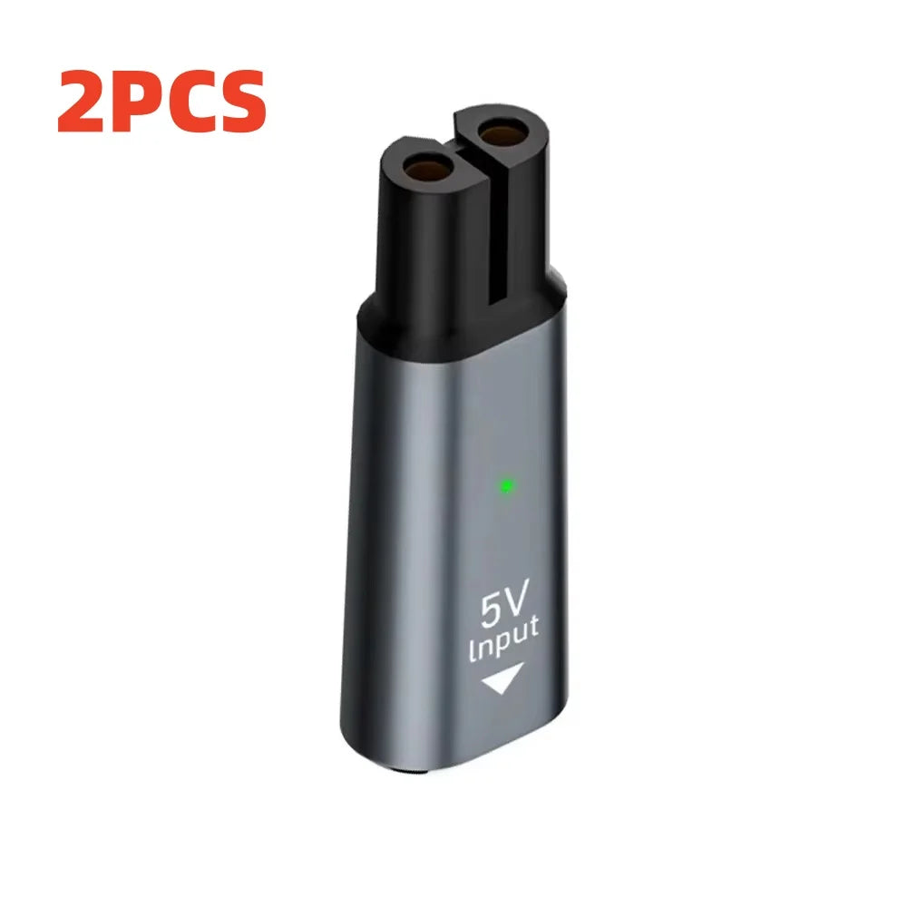5V USB-C Shaver Adapter for Philips OneBlade QP2724 QP2834 Shaver Charging Adapter Richie's 2PCS Grey