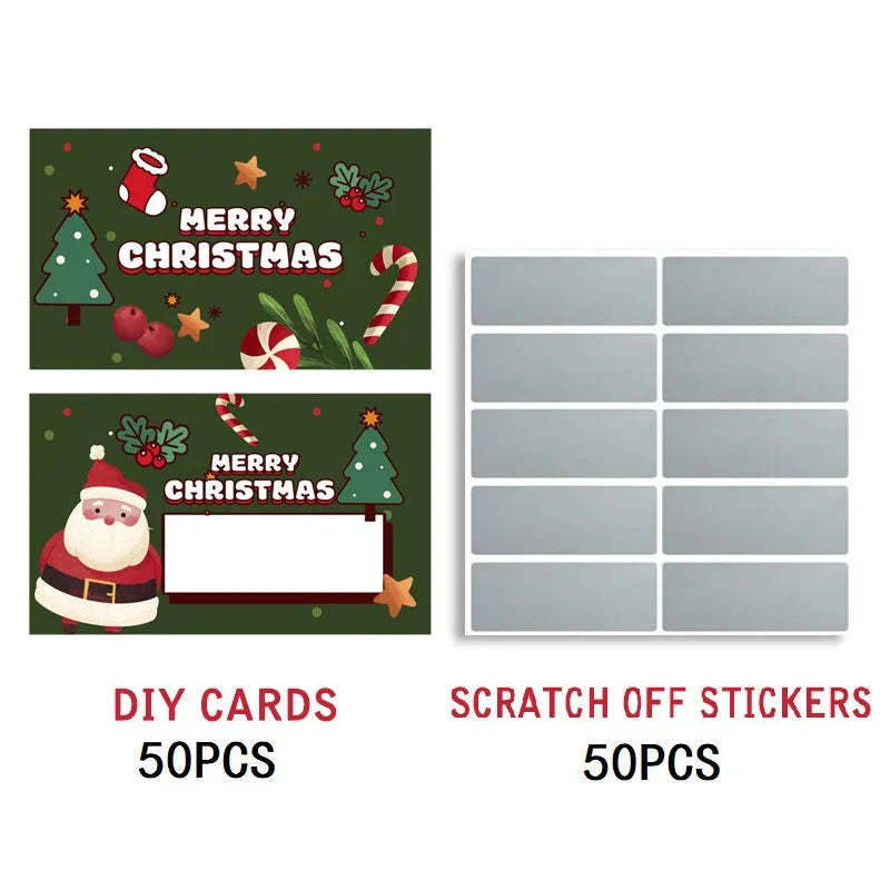 50-Pack Christmas Scratch Cards – Santa Holiday Party Favors Holiday Scratch Cards Richie's 50 packs Style 2