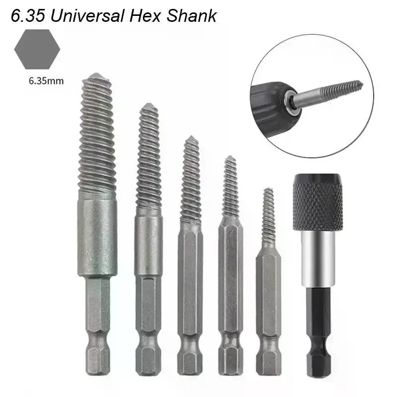 5/6Pc Broken Bolt Extractor Set with Center Drill Bits Screw Extractor Set Richie's