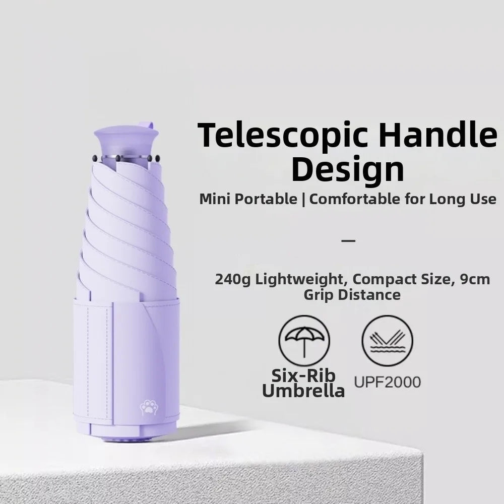 UV Protection Titanium Silver Folding Sun & Rain Umbrella Folding Sun Umbrella Richie's purple 6K Aluminum