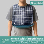 Waterproof Adult Bib Washable Dining Apron S/M/L Adjustable Adult Dining Bib Richie's Blue-M