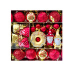 60-Piece Red & Gold Christmas Ornaments – Snowflake Set Christmas Ornament Set Richie's