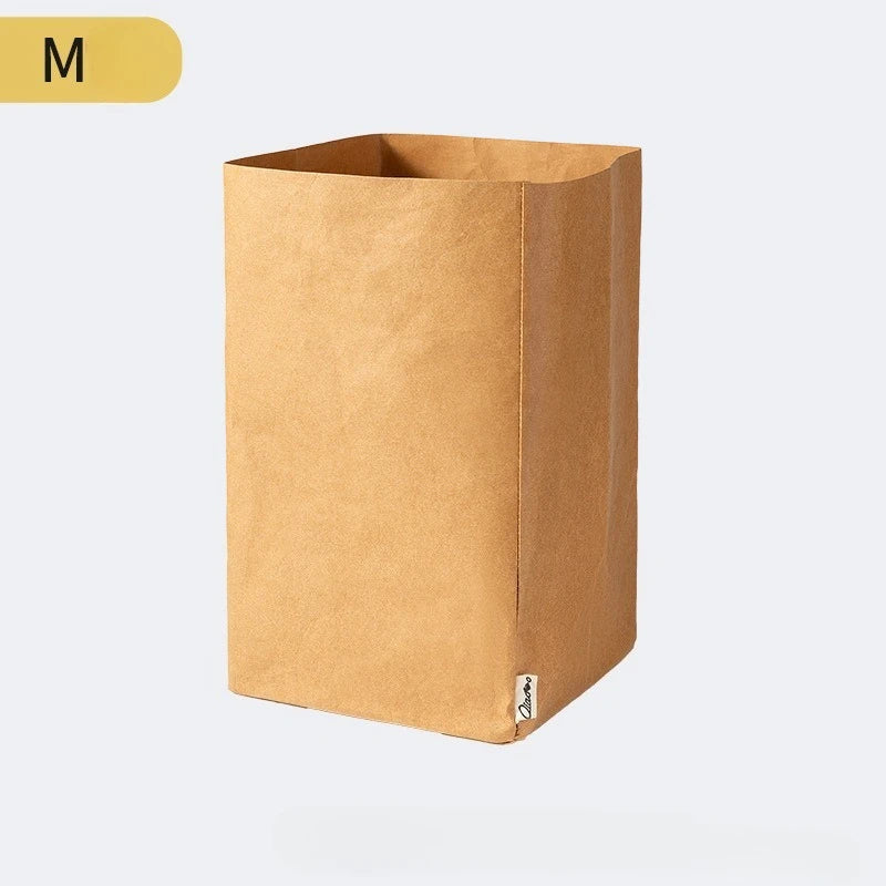 Washable Kraft Paper Storage Bag – Collapsible Beige Organizer Kraft Paper Organizer Richie's M 1pc