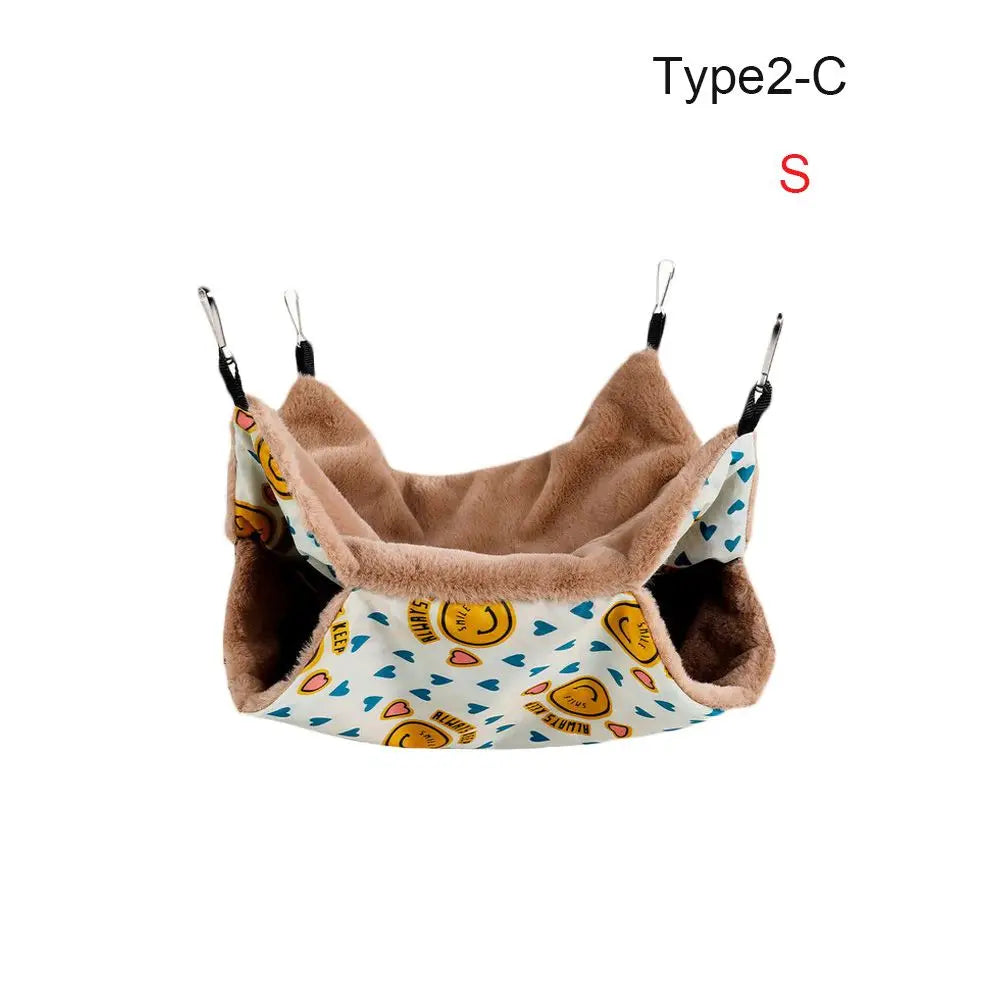 Double-Layer Plush Hammock Nest for Hamsters & Small Pets Small Pet Hammock Richie's Type2-C S