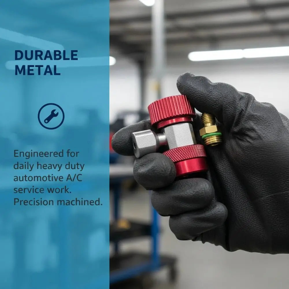 R134A A/C Coupler Adapter 1/4" Low & High Pressure Metal Fitting Set AC Coupler Adapter Richie's