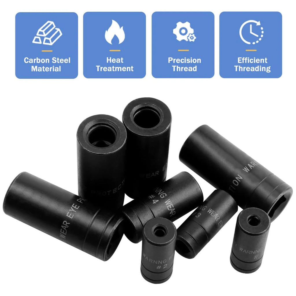 8-Piece Thread Tap Socket Set 1/4" & 3/8" Drive Adapter Kit Tap Socket Set Richie's