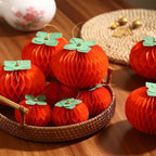 Paper Honeycomb Persimmon Hanging Ornaments 6&10cm – Set of 10 Festive Hanging Ornaments Richie's